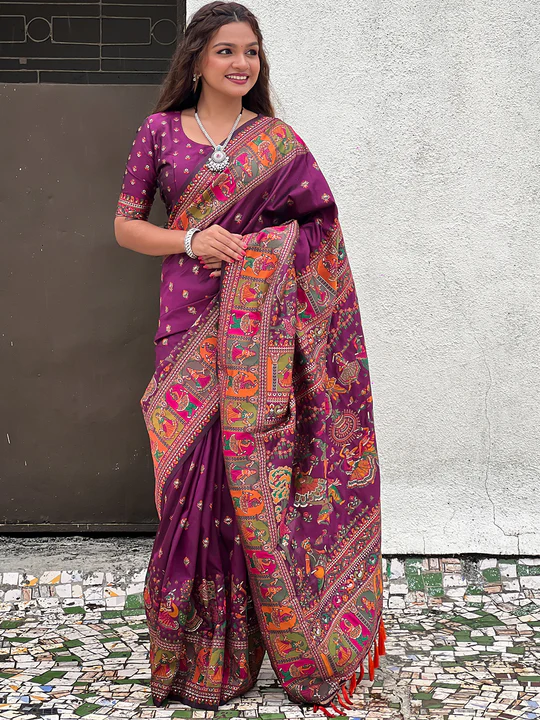 Elegant Pastel Banarasi Saree